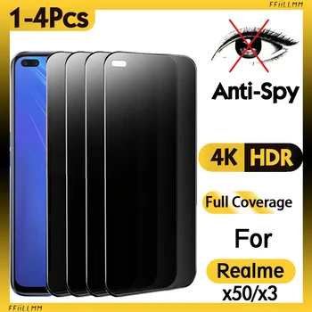 1-4 Stuks! Anti-spy Glas Gehard Glas Screen Protector Voor Realme X50 X3 Anti-spy Privacy Folie Voor Realme X3 SuperZoom