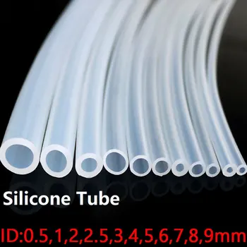 1/5M Food Grade Duidelijke Transparante Siliconen Rubber Slang ID 0.51 2 3 4 5 6 7 8 9 10 12 mm O. D Flexibele Niet-toxische Siliconen Buis