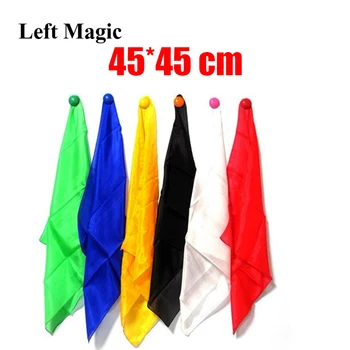 1 stuks Kleurrijke Zijden 45* 45 cm Sjaal Magische Trucs Leren & onderwijs Magic silk voor close-up magic prop E3136