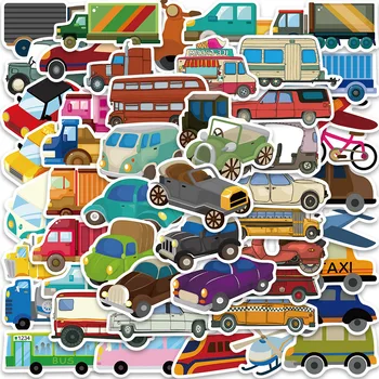 10/51pcs Cartoon Vrachtwagen Bus Auto Vliegtuig Stickers voor de Kinderen Stickers Fiets Scrapbook Briefpapier Laptop Koelkast Kids Speelgoed