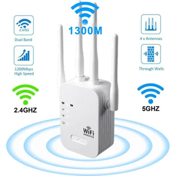 1300Mbps WiFi Repeater 5G 2.4 G WiFi Extender-Signaal Booster Draadloze Router Dual-band Netwerk Versterker wifi6 Booster Smart Home