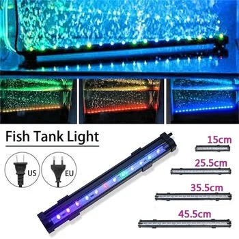 15/25.5/35.5/45.5 Cm Waterproof Luchtbel Lamp LED Aquarium Licht van de vissentank Dompelpomp Licht te Maken Zuurstof