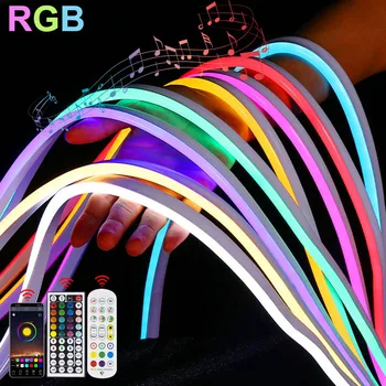 1m 2m 5m Waterdichte RGB Led Strip Licht 12V Neon Licht RGB-Tape Met WiFi/Buletooth/Afstandsbediening Decor Verlichting Muziek Strip
