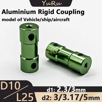 1PC D10L25 Geoxideerd Aluminium Koppeling Boring 2.3/3/3.17/5mm Met de Top van de Draad voor Auto ' Schip Vliegtuig Model Delen van de As van de Motor