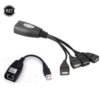 1set RJ45 naar USB-verlengkabel USB naar rj45 Adapter 4 USB 2.0 Ethernet Extender LAN-Netwerk Cat5/Cat5e/Cat6 Converter Koord, Draad