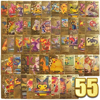 2022 Pokemon Kaarten Goud Zilver Vmax GX kaartenbak Charizard Pikachu Zeldzame Collectie Strijd Trainer Card Box Kinderen Jongen Speelgoed Cadeau