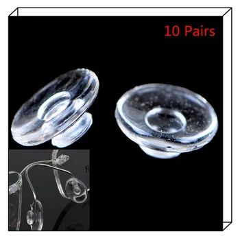 20PCS=10 Paar Duidelijke Anti-Slip Glazen Neus Pads Silicone Lenzenvloeistof Sunglass Neus Pad