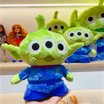 26cm Toy Story Pluche Kleine Groene Mannen Knijpen Alien Pluche Speeltjes Zacht Gevulde Poppen Cadeaus voor Kinderen
