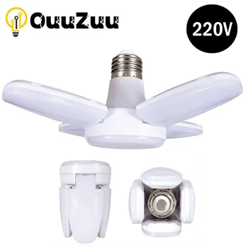 28W Opvouwbare LED Lamp E27 Fan Blade LED-Lamp AC 220V Bombilla Lampada Spotlight voor Thuis Plafond Paneel Kamer Garage Verlichting