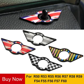 2Pcs Auto-Interieur Deur Pin Lock Vleugel Embleem Badge Sticker Voor Mini Cooper Clubman S R50 R53 R55 R56 F54 F55 F56 F60 Boer