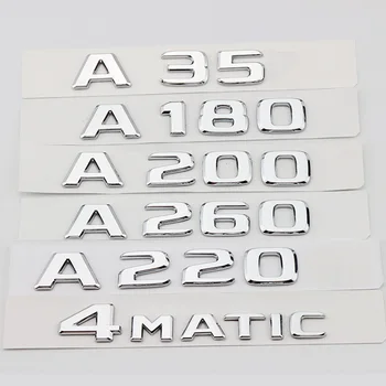 3D ABS Chroom Auto Letters Kofferbak Embleem Badge Voor Mercedes A35 A45 AMG A220 A260 A180 A200 W176 W177 Logo Sticker Accessoires