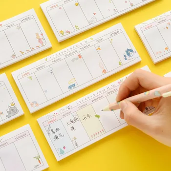 40pcs Cute Kawaii per Plan Scrapbooking-Papier Stickers Notitie Briefpapier van de School Levert Memo Pad Papelaria Notebook