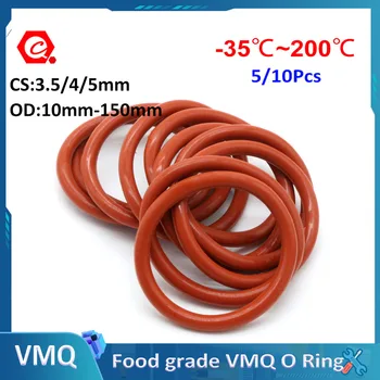 5/10st CS3.5/4/5mm Rood Silicone O-Ring van het SILICONE van de voedselrang afdichtring Waterdicht En Geïsoleerd OD 15-80mm