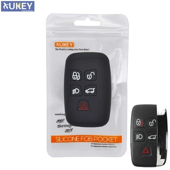 5 Knop Silicone Auto Remote Key Fob Shell Cover Case Voor Land Rover Range Rover Sport Vogue Evoque Discovery 4