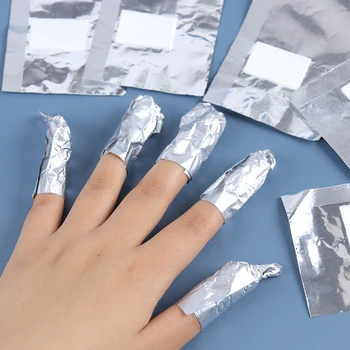 50PCS Aluminium Folie Remover Wraps van Nail Art Soak Off Acryl Gel Nagellak Verwijderen Katoen Nail Cleaner Tool