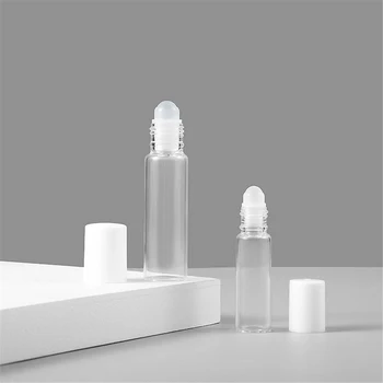 5ml/10ml Glas Roller Flessen Leeg Duidelijk Met een Rol Op Lege Cosmetische Essentiële Olie Flacon Voor de Reiziger Met Glazen bol