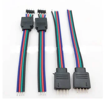 5pcs 4pin 5Pin Male Female LED Kabel Connector Adapter kabel RGB, RGBW led strip light RGB, RGBW LED Controller Verbinding
