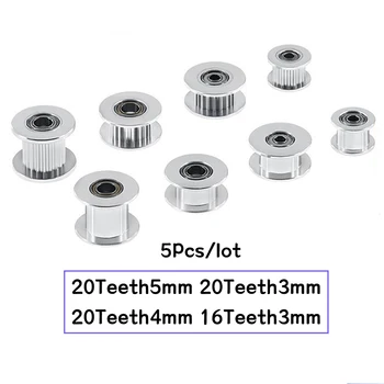 5pcs GT2 Rondsel Timing Katrol 16/20 Tand Wiel naaf Boring-3/5mm Aluminium Tandwielen Breedte 6/10mm 3D Printers Delen Voor Reprap Deel
