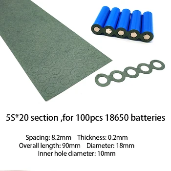 5S Li-ion 18650 Lithium Batterij Gerst Papier Pack Cel Isolatie Pakking Pad Isolerende Tape Patch Elektrode Geïsoleerd lijm