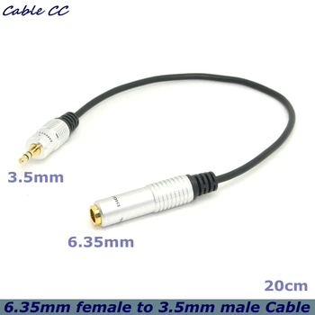 6,35 mm 1/4 Inch Female 3,5 mm 1/8 Inch Male Stereo Hoofdtelefoon-Conversie van Audio Versterker Microfoon Plug Conversie Kabel