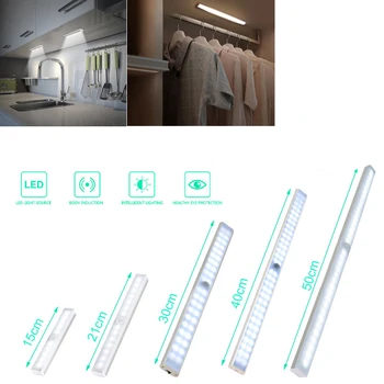 9 - 50cm USB-Oplaadbare LED Nacht Licht Motion Sensor Draadloos Nacht Lamp Voor de Keuken, Trap, Kast Kledingkast Slaapkamer Lamp