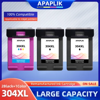 APAPLIK 2 Pack Ruilartikel 304 XL Inktcartridges Voor HP ENVY 5020 5030 5032 DeskJet 2620 2630 3760 3762 3750 3730 3764 3733