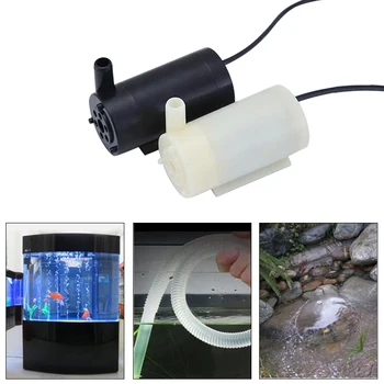 Aquarium Micro Water, Lucht Pompen onderwatermotor Mini Super Stil Voor Vis Tank Fontein Accessoire DC5V 100L/H