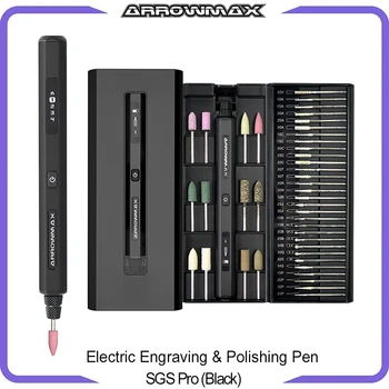 ARROWMAX Mini Elektrische Molen Gravure Polijsten Pen (SGS Pro Zwart) Rotary Tool voor Ambachten Graveren Grind Zand poolse Huis DIY