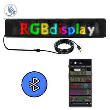 Bluetooth-LEIDENE Vertoning Auto LED Flexibele Scherm RGB Opvouwbare APP Programmeerbare Bericht Raad voor de Auto achterruit Reclame Lamp