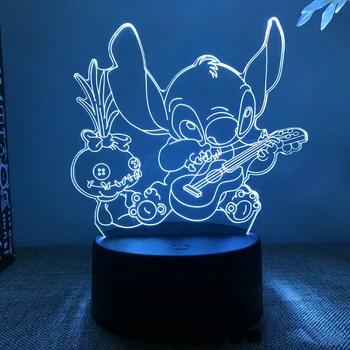 Cartoon Disney Stitch Beeldje 3D LED Light Kinderen LED Nacht Licht USB LED tafellamp voor Slaapkamer Decoratie Chirstmas Cadeau