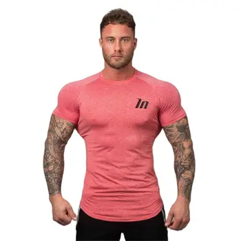 Compressie Skinny T-shirt Snel Droog Superelastic Shirt Mannen Sportschool Fitness Bodybuilding Workout t-Shirts Tops Uitgevoerd Sport Kleding
