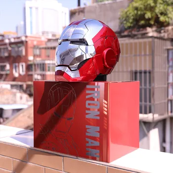 Cosplay Iron Man Mk5 Helm Elektrische Multi-stuk Openen En Sluiten van het Chinees En engels Tweetalige Stem Afstandsbediening Kids Speelgoed