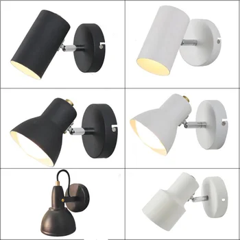 Creatieve Nordic eenvoudig bed, lamp, studie, leeslamp, decoratieve lamp, wandlamp, hotel kamer, draaibare spiegel, wand l