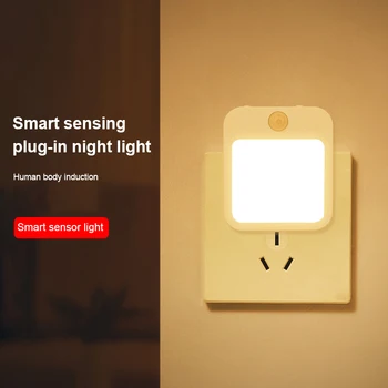 De Sensor van de motie het Licht Draadloze LED Nacht Licht EU Plug-in Night Lights Voor Baby Kids Nachtkastje Lamp Kast Trap Achtergrondverlichting