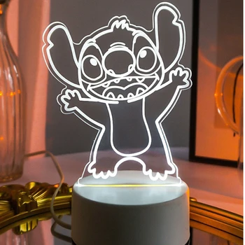 Disney Lilo & Stitch Led Light Cijfers Star Baby Usb Kleurrijke Touch Afstandsbediening 3d-Bureau Lamp, Nacht Licht Kids verjaardagscadeau