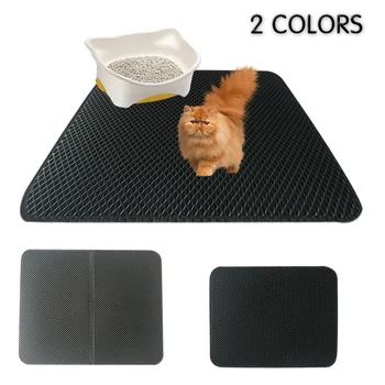 Dubbele Laag Kat kattenbak Mat Waterdicht Pads Non-slip Bed Voor Huis Schoon te Onderscheppen Hond Kitten Sandbox-Filters cama para