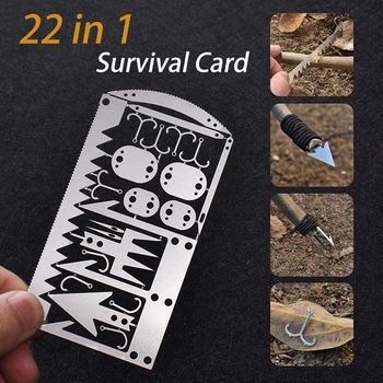 EDC GEAR 22 In 1 Camping Survival Card Pocket Multitool Kaart Mes Camping Jacht Tactisch Mes Utility Hand Vissen Gereedschappen