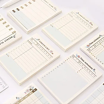 Eenvoudige Memo Pad Opmerking Boek Tearable Kawaii Decoratie Sticky Notes Hand Memo Bericht Papier In De Lijst Wekelijks Maand-Plan