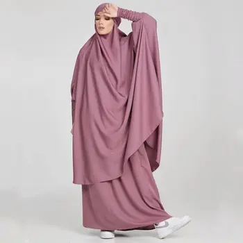 Eid Gesluierde Moslimvrouwen Hijab Kleding Gebed Kledingstuk Jilbab Abaya Lange Khimar Ramadan Dubai Abaya ' S Instellen Islamitische Kleding Niqab Boerka