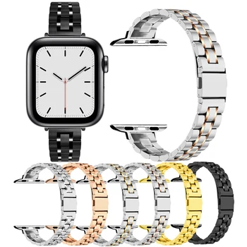 Essidi Dunne Roestvrij Staal Band Loop Voor Apple-Horloge-Serie 7 6 5 4 se 41 45 42 44 mm Armband Polsband Correa Voor de iwatch 2 3