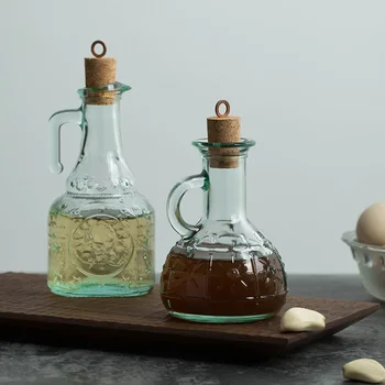 Europese stijl huishoudelijke olie fles glas fles keuken met een grote capaciteit sojasaus, azijn fles huishouden sub-bottel