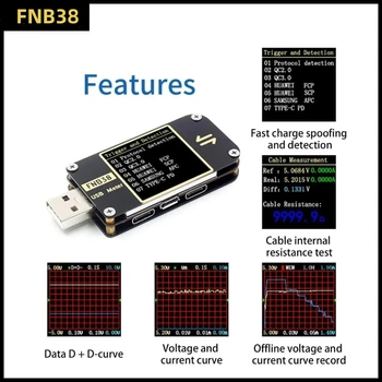 FNIRSI FNB38 Stroom En Spanning Meter USB-Tester QC4+ PD3.0 2.0 PPS Snel op te Laden Protocol Capaciteit het Testen