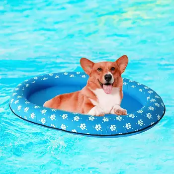 Footprint Opblaasbare Zwembad, Honden Drijvend Vlot In Bed Water Spelen Kussen Huisdier Opblaasbare Hangmat Zomer Strand Speelgoed Voor De Hond