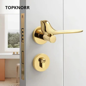 Golden Bird Deur op slot minimalistische slaapkamer deur handvat magnetische zuig-mute huishouden op de deur, greep split houten deur op slot
