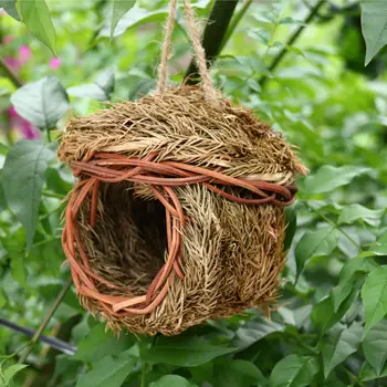 Handgemaakt vogelhuis en Nest Creatieve Ecologische Gras Geweven Vogel Kooi voor Tuin Decoratie vogelkooi Buiten Bird ' s Nest