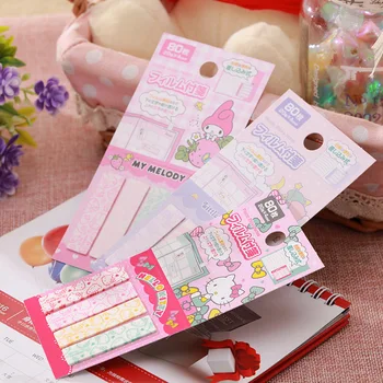 Hello Kitty Sanrio 80Pieces Mouw Index Sticker Anime is Kawaii Melodie Trompet Rechthoekige Sticky Note-Tag Sticker Briefpapier Cadeau