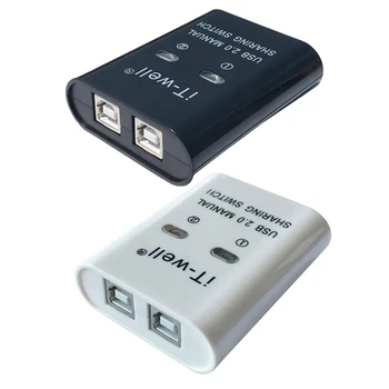 HET in-En USB-Printer Delen Apparaat, 2-in-1 Printer Delen-Apparaat 2-Poort Handleiding KVM Switching Splitter Hub Converter