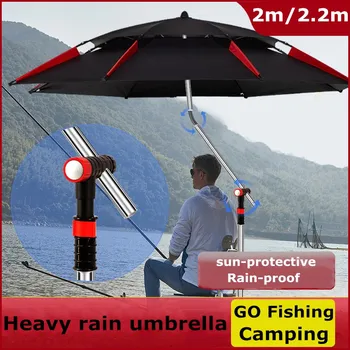 Het vouwen van Grote Vissen Paraplu Dikker Zonnescherm Zonnescherm Regen-proof Outdoor Hengelsport Camping Parasol Zware Regen Paraplu