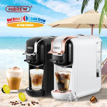 HiBREW Koffiezetapparaat Cafetera Warm/Koud 4in1 Meerdere Capsule 19Bar DolceGusto-Melk&Nexpresso Capsule ESE pod Gemalen Koffie H2A