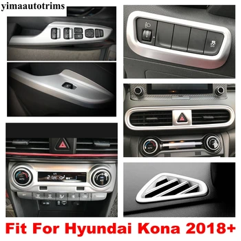 Hoofd Lamp Knop Licht van de Waarschuwing Paneel Lucht AC Vent Armsteun Venster Lift Cover Trim Voor Hyundai Kona 2018 -2023 Interieur Accessoires